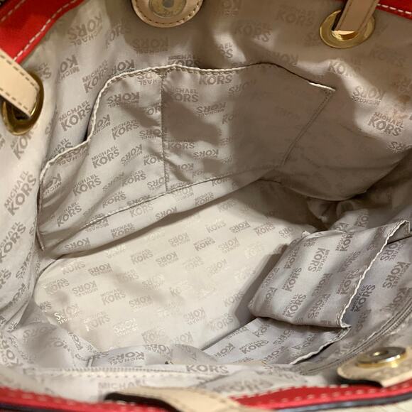 MICHAEL KORS Red Saffiano Leather Medium Size JET SET Tote - Picture 12 of 15